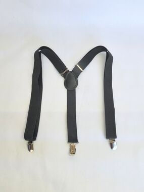 CHILD Black Elastic Suspenders & Bow Tie Adjustable Strap Y-Back Metal Clips